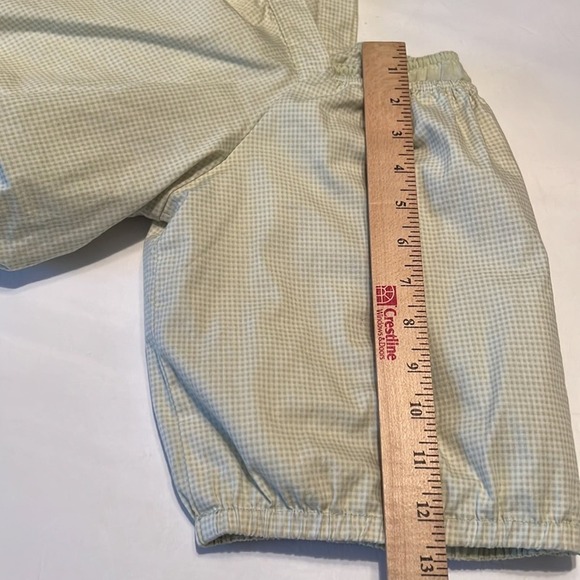 Copper Key gingham green white print cropped top with puff sleeves size large - Picture 11 of 11
